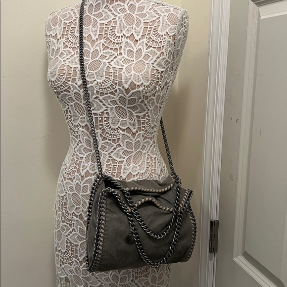 Stella McCartney Falabella Gray Vegan Suede Chain Crossbody Bag - Picture 15 of 15